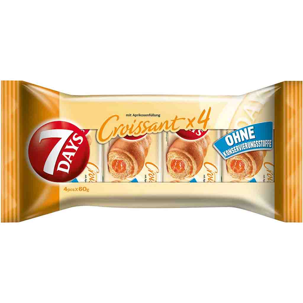 7Days Croissant Aprikosenfüllung 4x60g=240g MHD:27.1.25