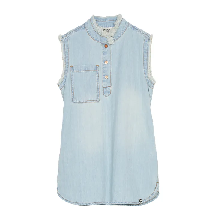 Finger in the nose Robe Rosie | Denim bleached