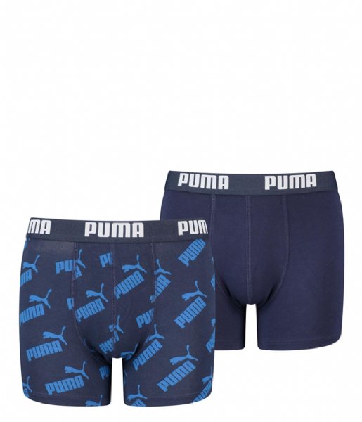 Puma AOP Boxershort 4-Pack KIDS Blauw
