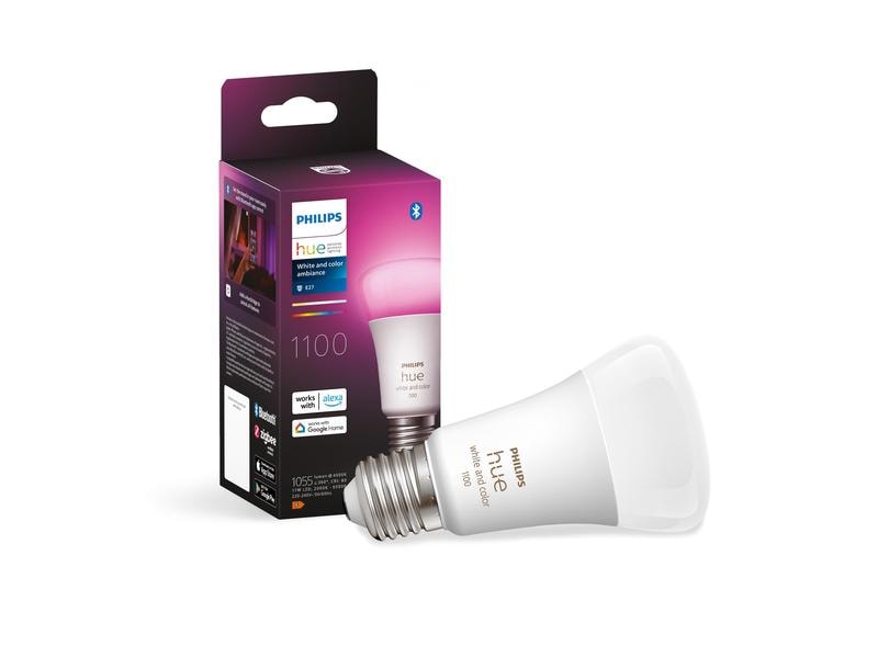 Philips Hue Leuchtmittel White & Col. Amb. E27 Einzelpack 1 Per Bluetooth steuerbares Hue E27-Leuchtmittel