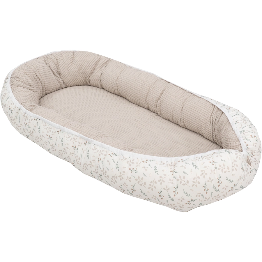 ULLENBOOM Babynest & Cocoon Waffel Motiv Floral Sand