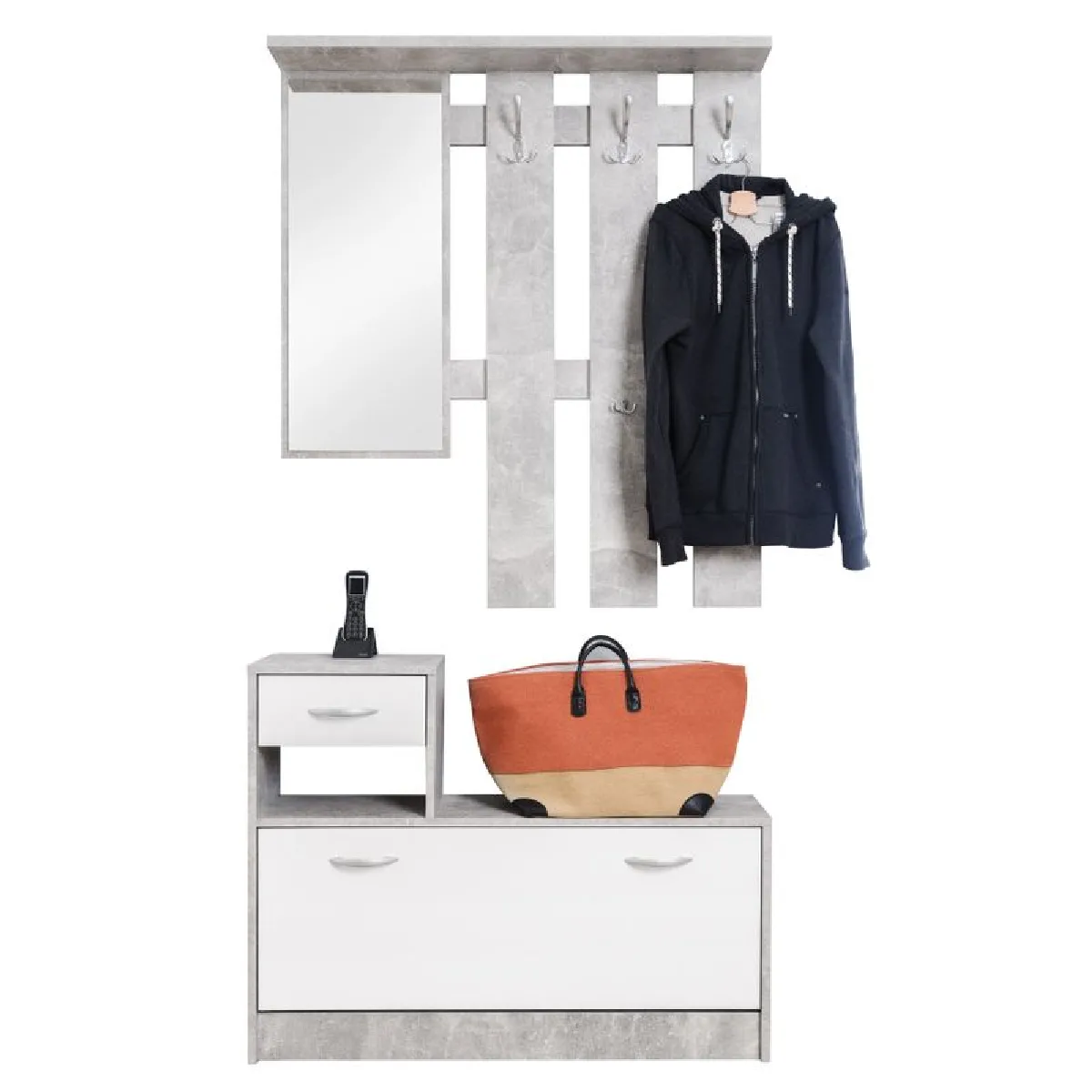 MES Ensemble Meuble à Chaussures Décor Béton