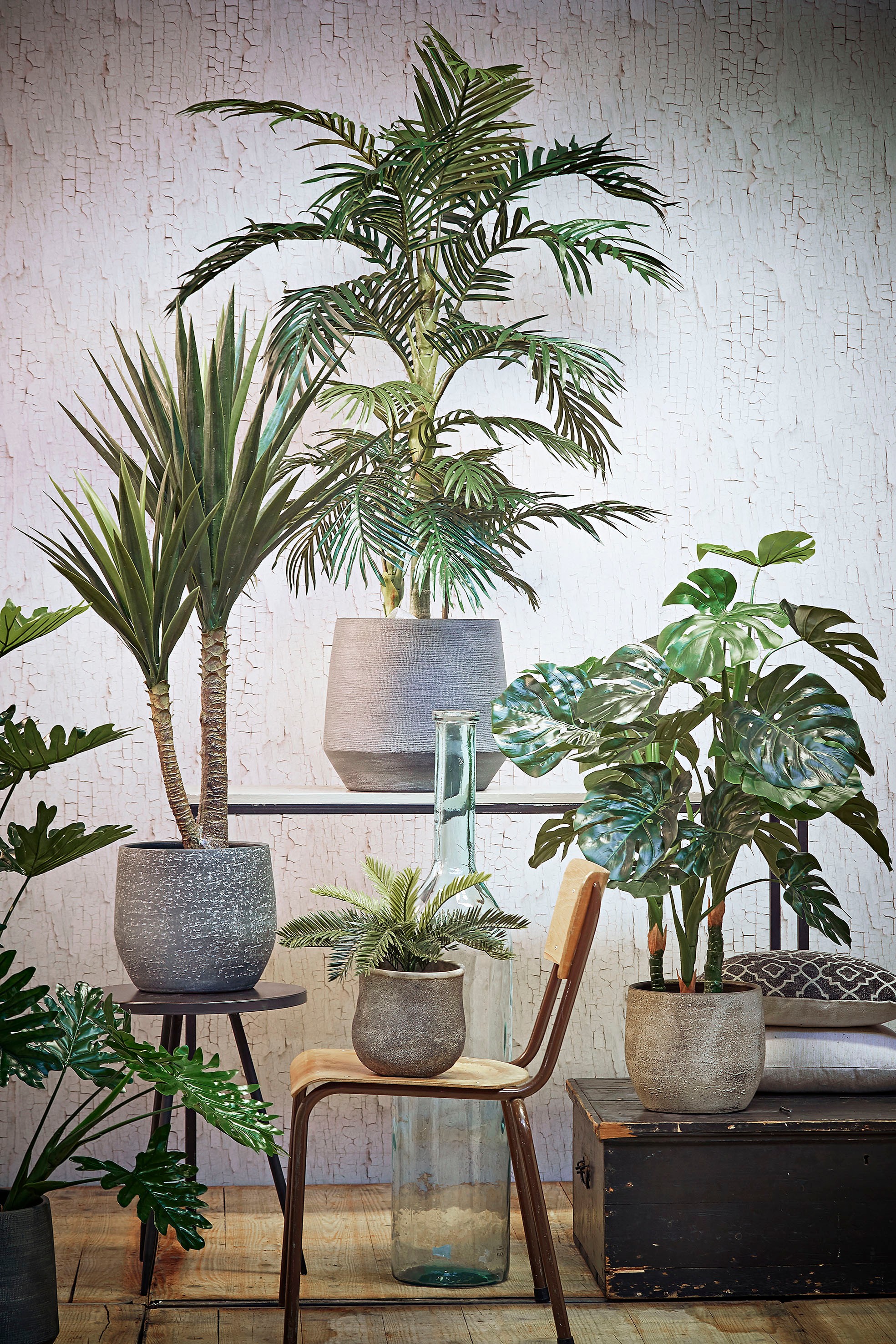 Mica decorations - palmier cycas artificielle en pot h33