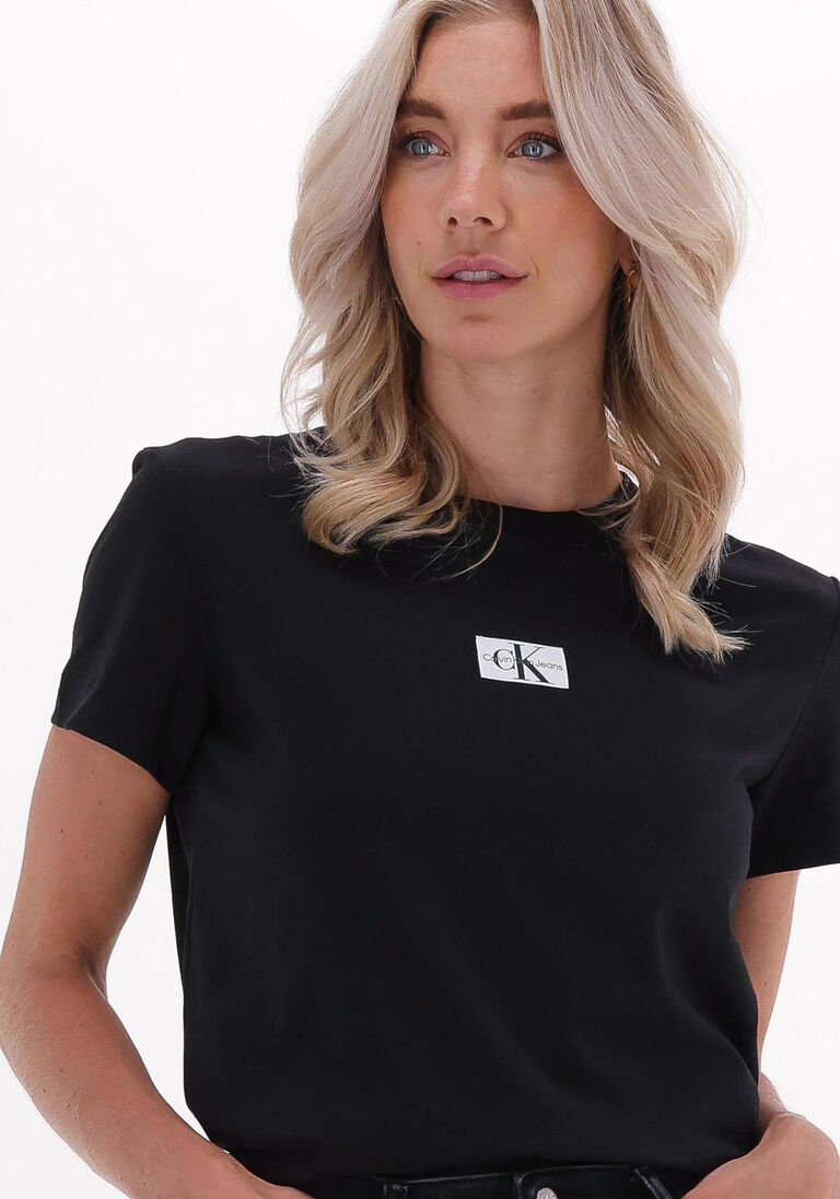 CALVIN KLEIN zwarte calvin klein t-shirt badge seaming tee