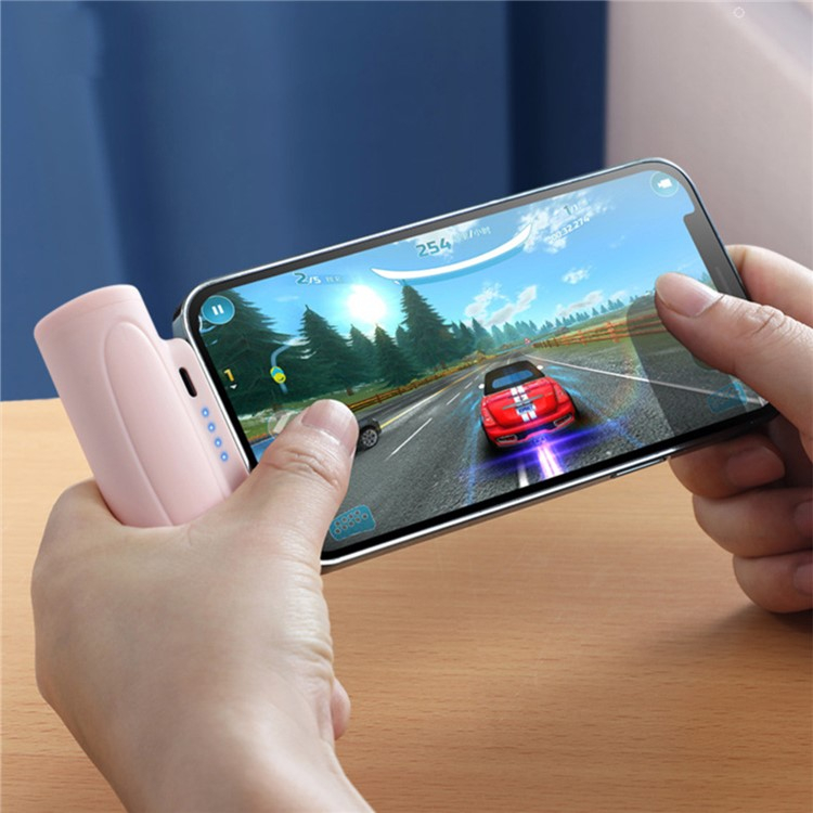 (18W) 5000mAh Lightning Powerbank Ladegerät mit LED Taschenlampe - Schwarz