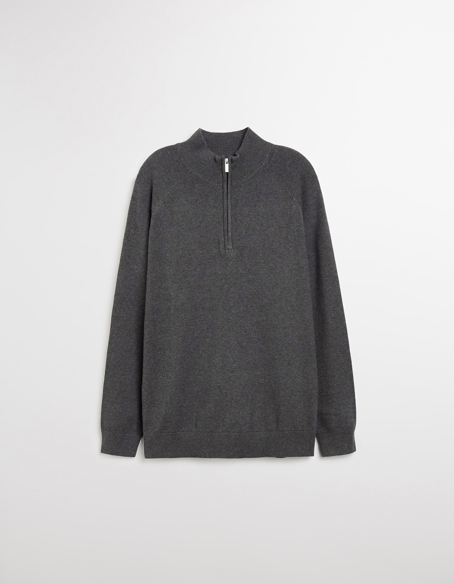 Camisola de Malha Fecho de Correr, Homem, Cinzento Escuro