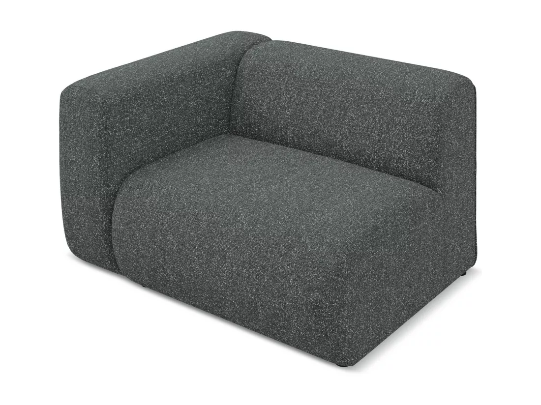 Module avec accoudoirs gauche en tissu texturé - graphite - EKAHI