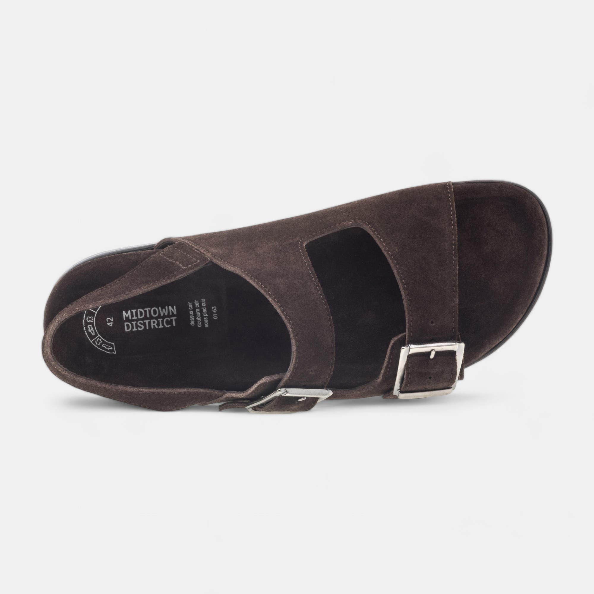 Sandales Homme en cuir marron