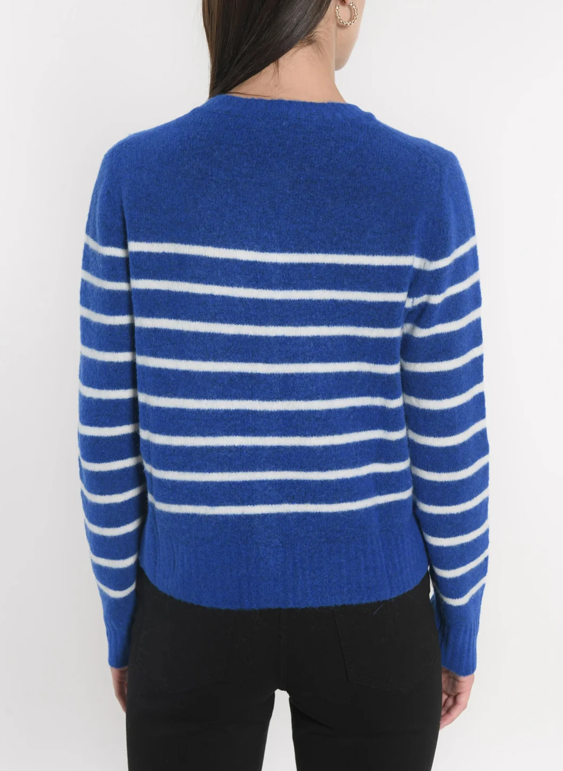 CONNIE - Gilet col rond en laine mélangée | Bleu