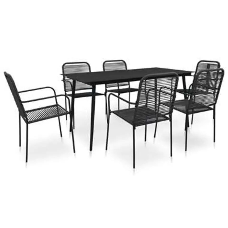 vidaXL - Eetset - Zwart - Staal