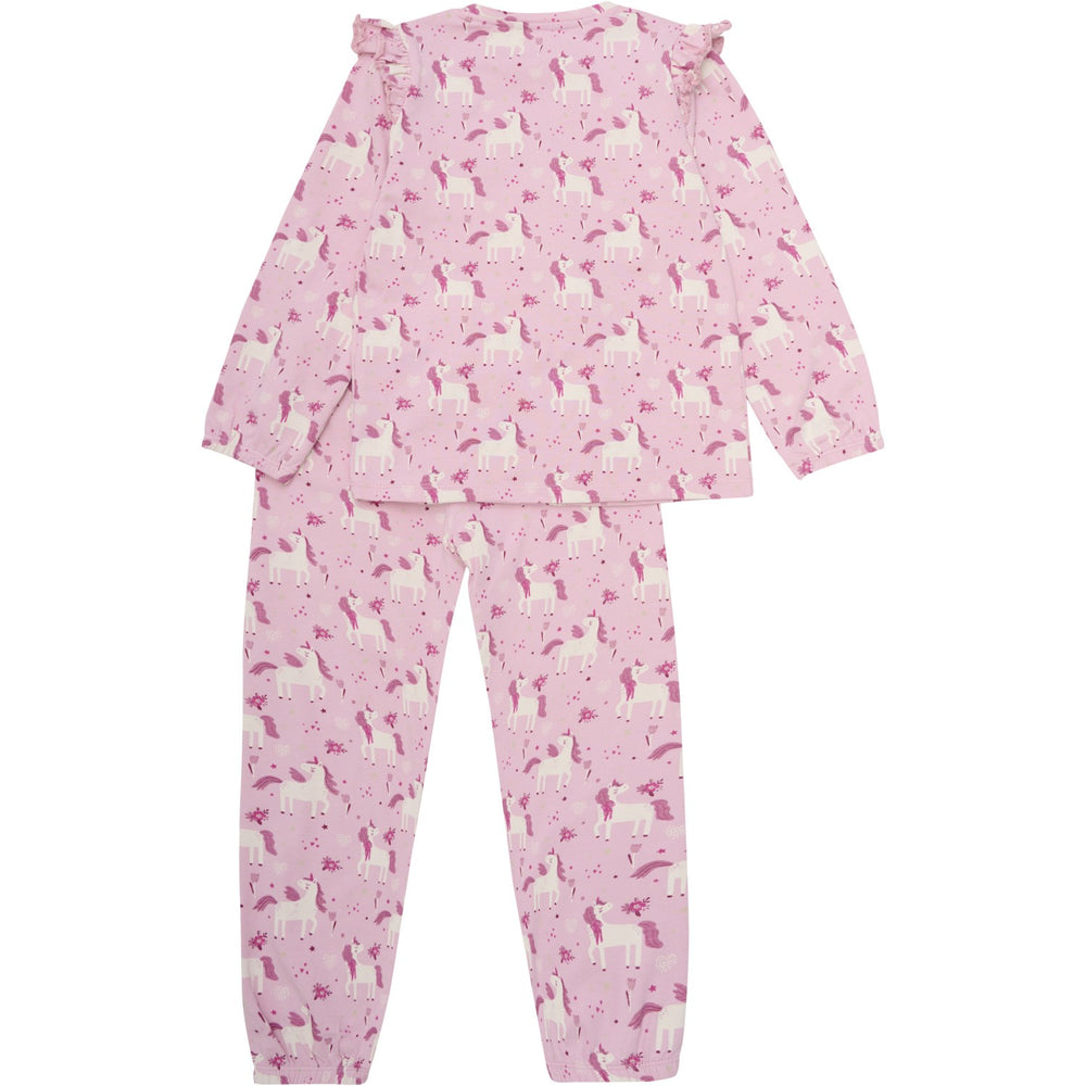 Køb Minymo Bleached Mauve Pyjamas Ls Sæt Aop