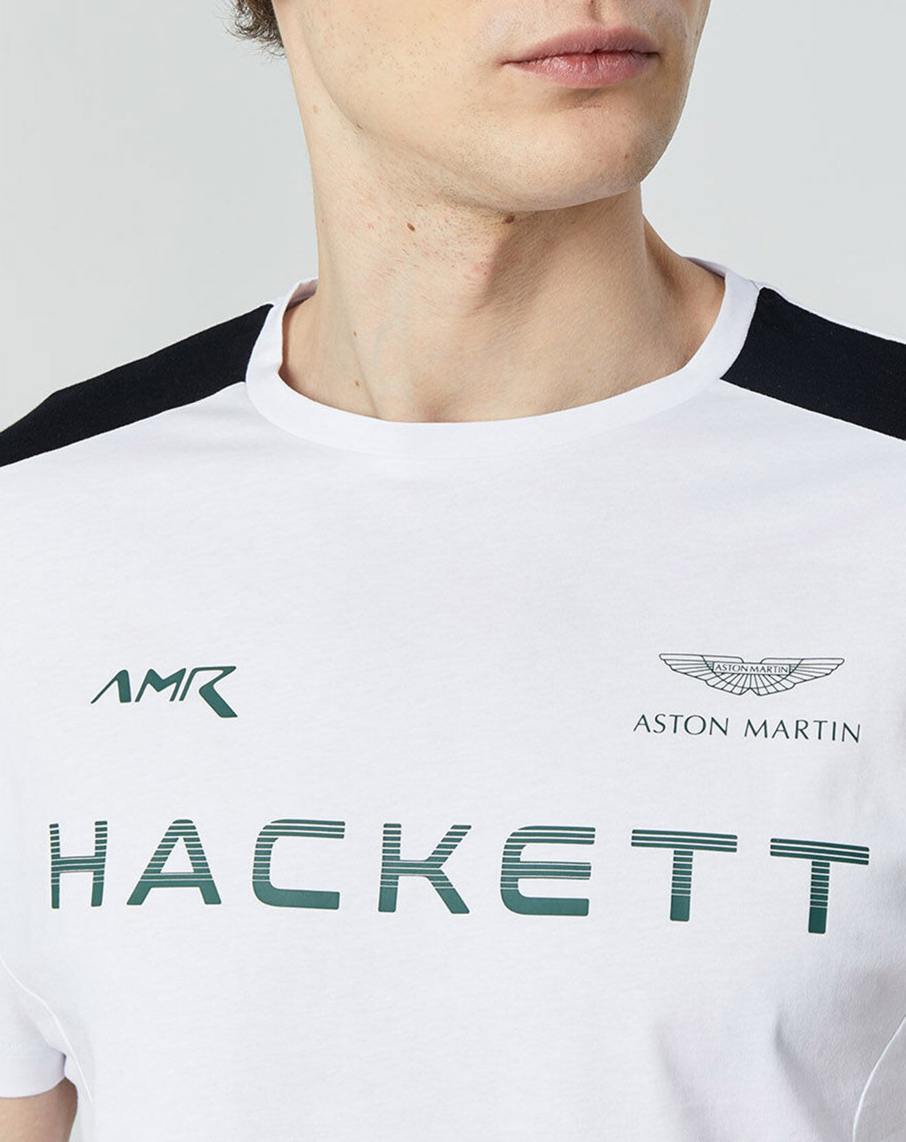 Hackett London T-Shirt Raglan Aston Martin Racing blanc