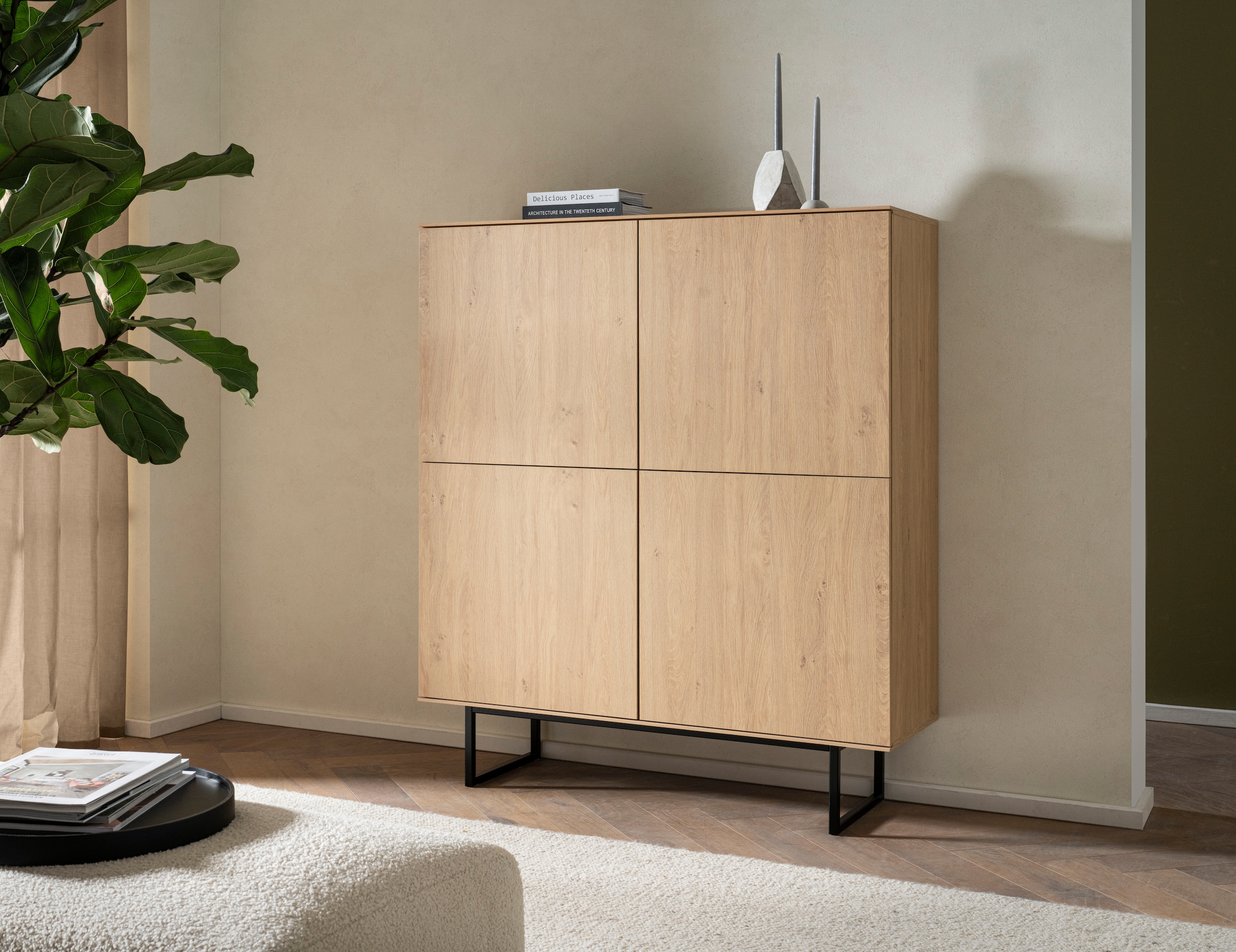 Home affaire Highboard »Lund, moderner Schrank, Kommode mit Kufengestell« ausreichend Stauraum, vielseitig einsetzbar, 115 cm breit
