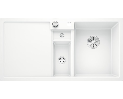 Blanco COLLECTIS 6 S spoelbak, 1000 x 510 mm, wit, 523348, kom rechts, met afdruiprek en kleine kom