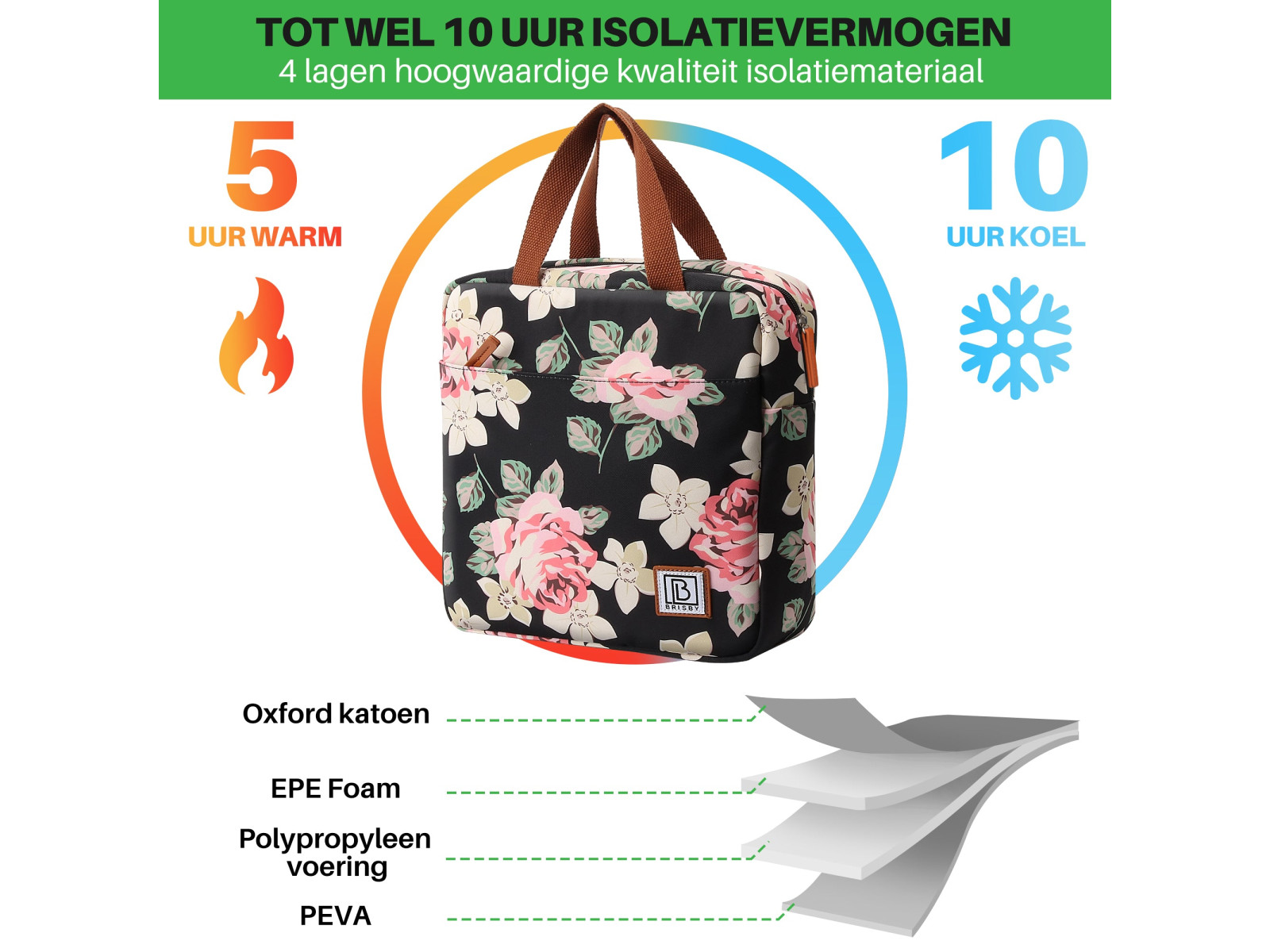 Brisby Bloemetjes 7 liter koeltas