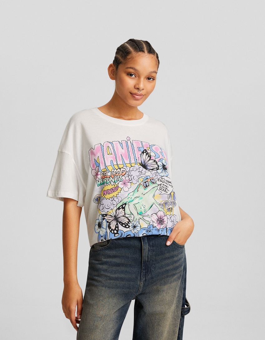 Camiseta de manga curta com estampa