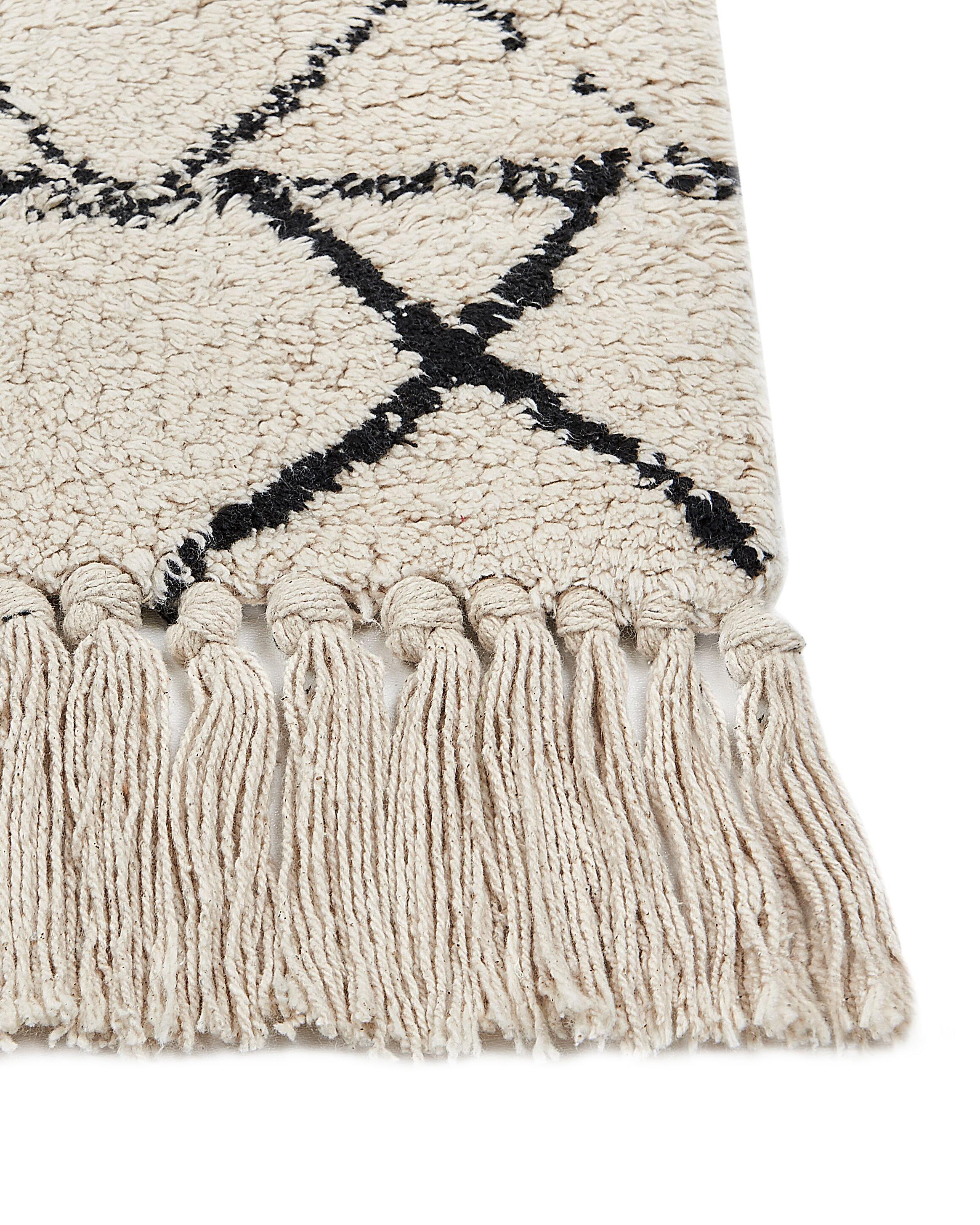 Vloerkleed ZEYNE Beige 160 x 230 cm Katoen