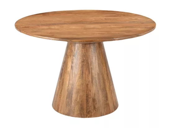 Wood - Table à manger 4 personnes ronde en bois ø120cm - Bois foncé