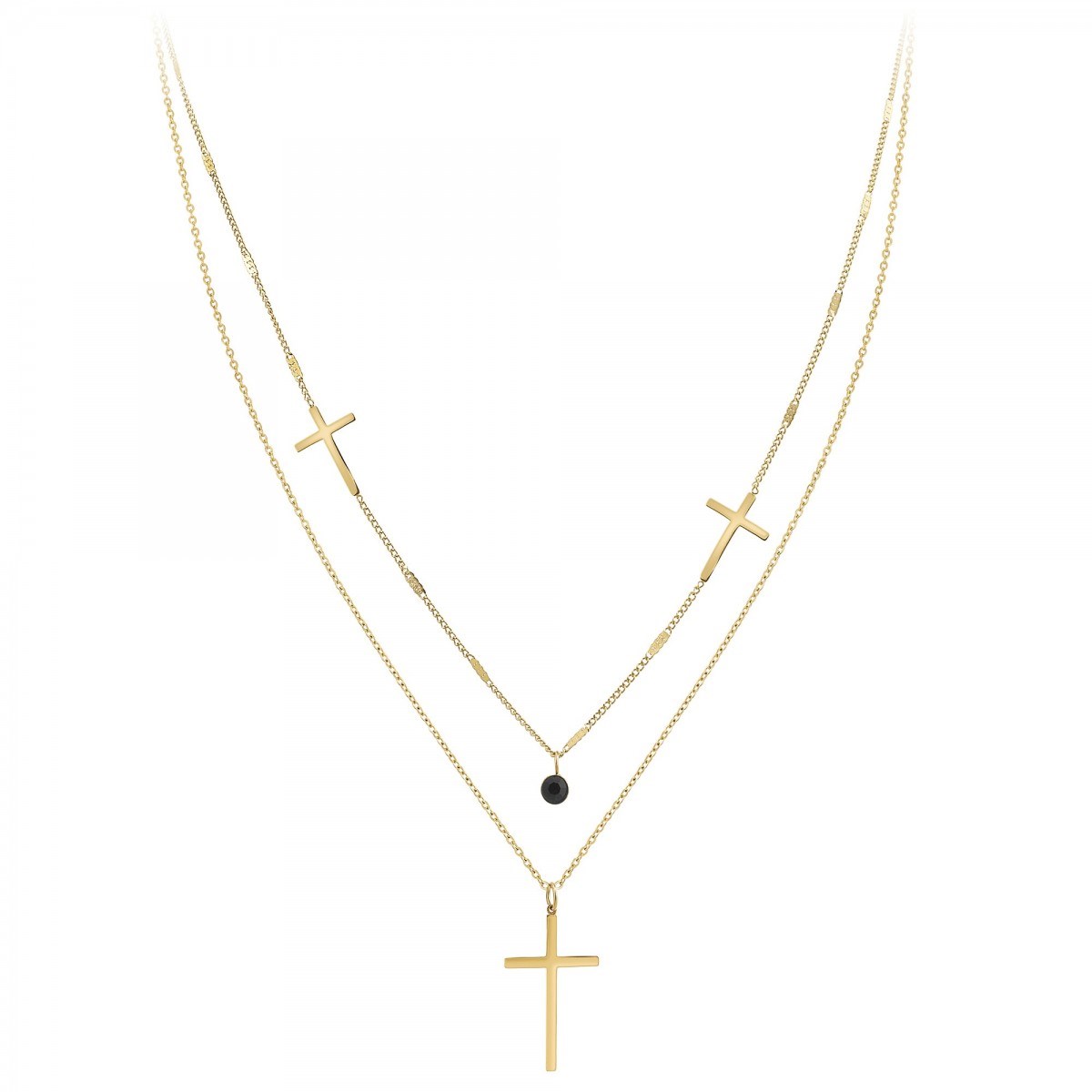Collier croix par SC Bohème orné d'un Cristal scintillant