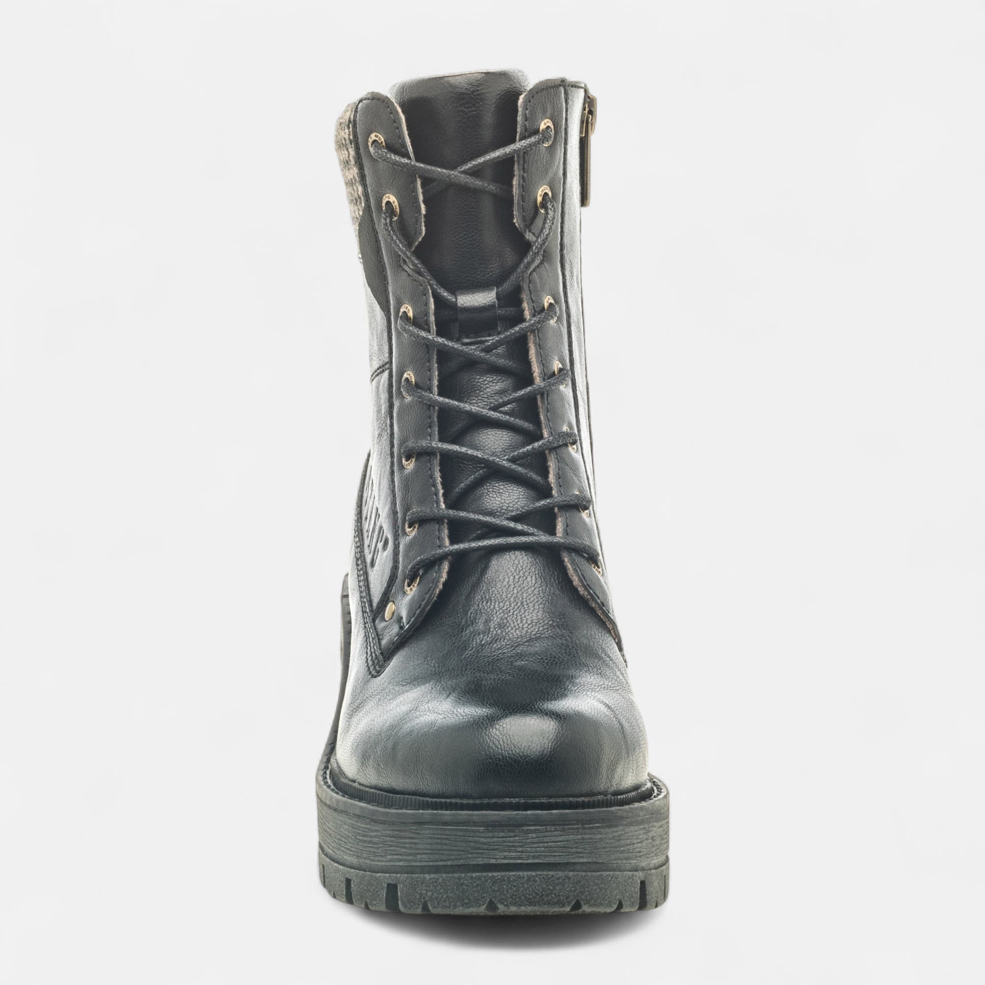 Bottines à lacets à talon Femme noir