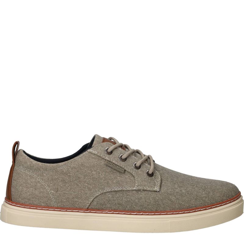 PS Poelman Canvas Veterschoenen Beige Heren