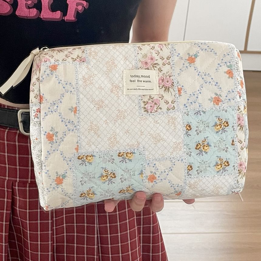 ZenlyHabit - Make-uptas/clutch met letters en bloemenprint (diverse ontwerpen)