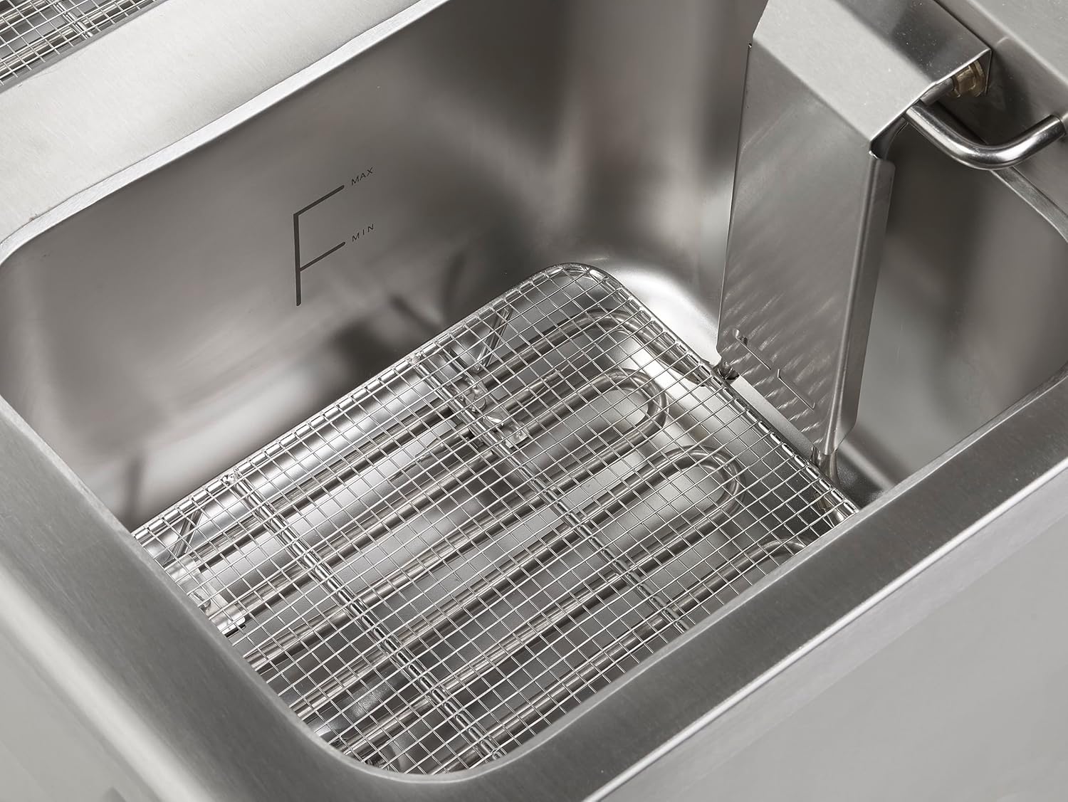 METRO Professional Doppel Fritteuse GDF5028, Edelstahl, 2 x 8 L, mit Ablasshahn und Deckel, abnehmbares Bedienfeld, silber