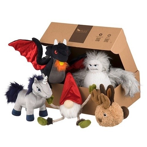 Play Pet Lifestyle Willow's Mythical Plush Animals para Cães - Pacote com 5 unidades