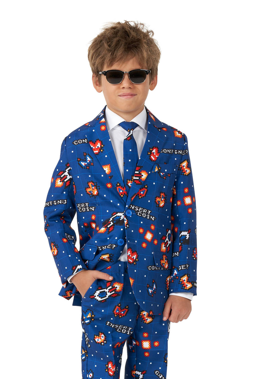 Suitmeister kostuum Retro Gamer blauw