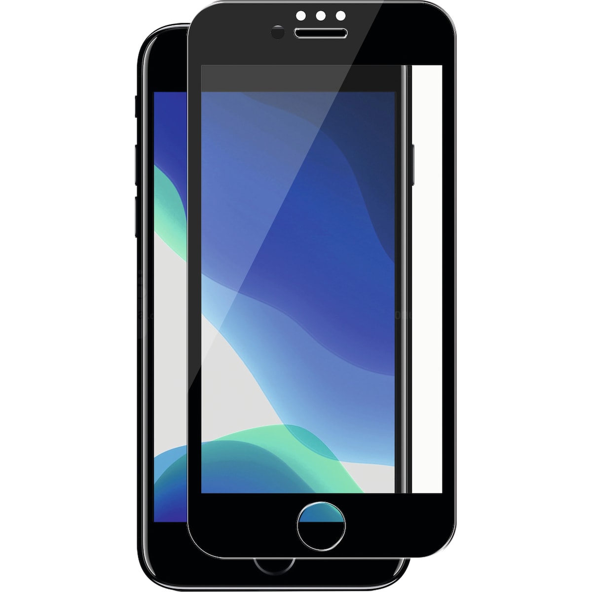 Panzer Full-Fit iPhone 6/6s/7/8/SE Gen. 2/3 skjermbeskytter (sort)