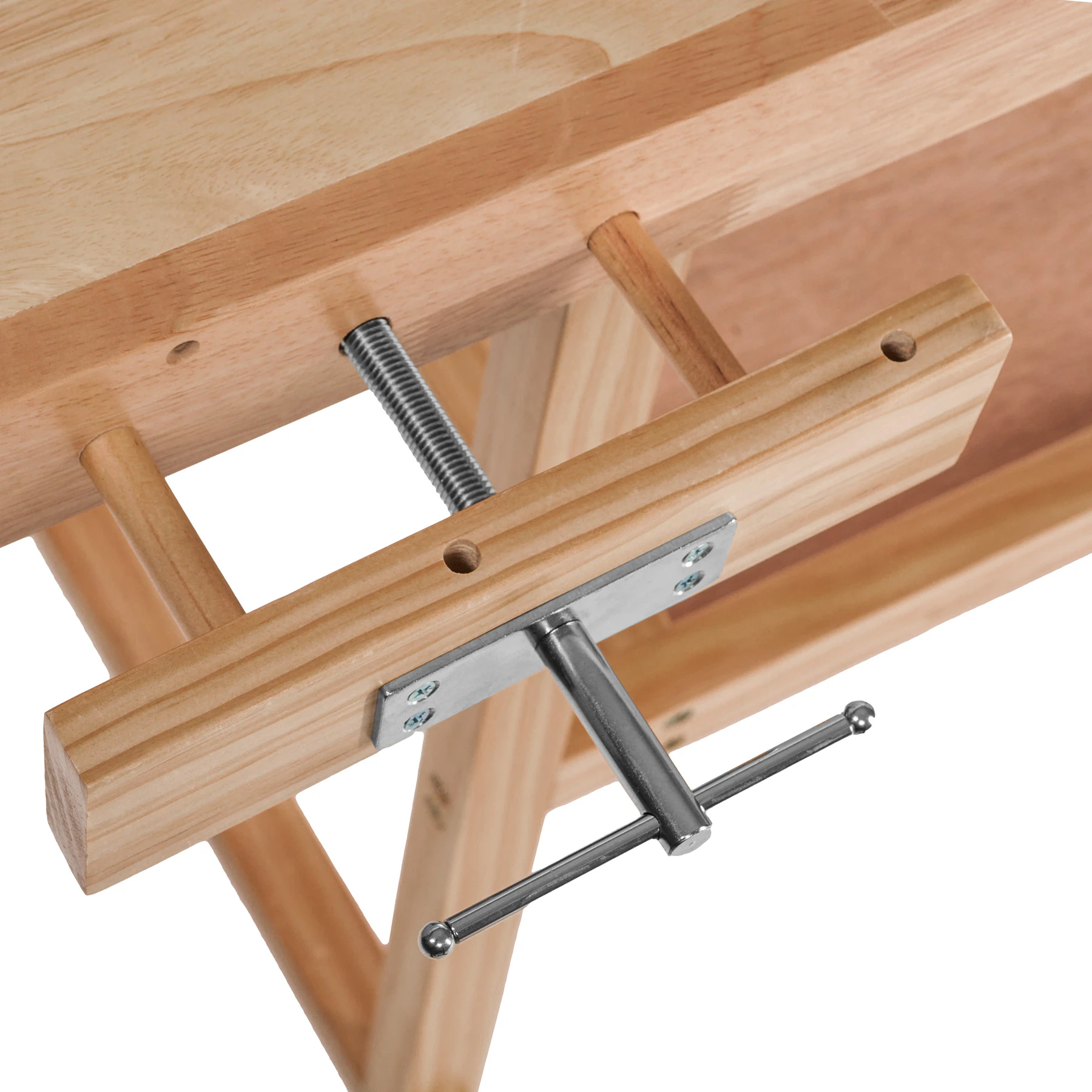 tectake® Holzwerkbank, mit 2 Schraubstöcken, 4 Stirnhölzer und 4 Bankhaken, 117 x 47,5 x 83 cm