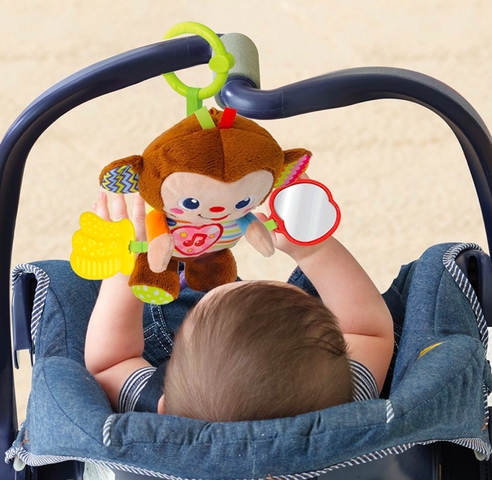PELUCHE ACTIVITE NOE PETIT SINGE D'ACTIVITES - Ecru