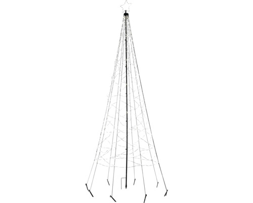 480 LED vlaggenmast boom lichtsnoer Lumineo H 320 cm warm wit