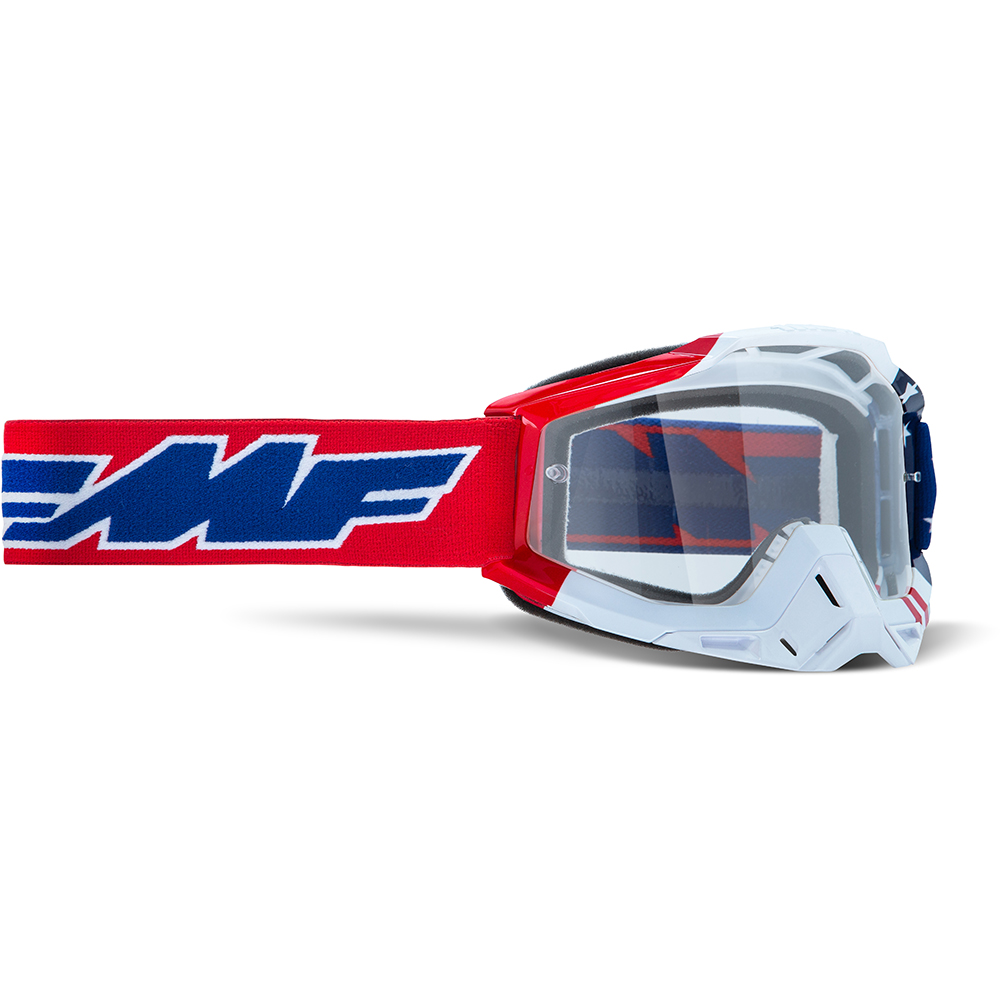FMF Vision - Masque Powerbomb US of A Rouge / Bleu / Transparent