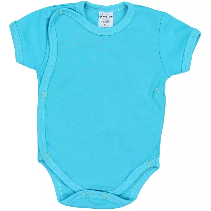 TupTam Baby Jungen Kurzarm Wickelbody 5er Set blaugrau
