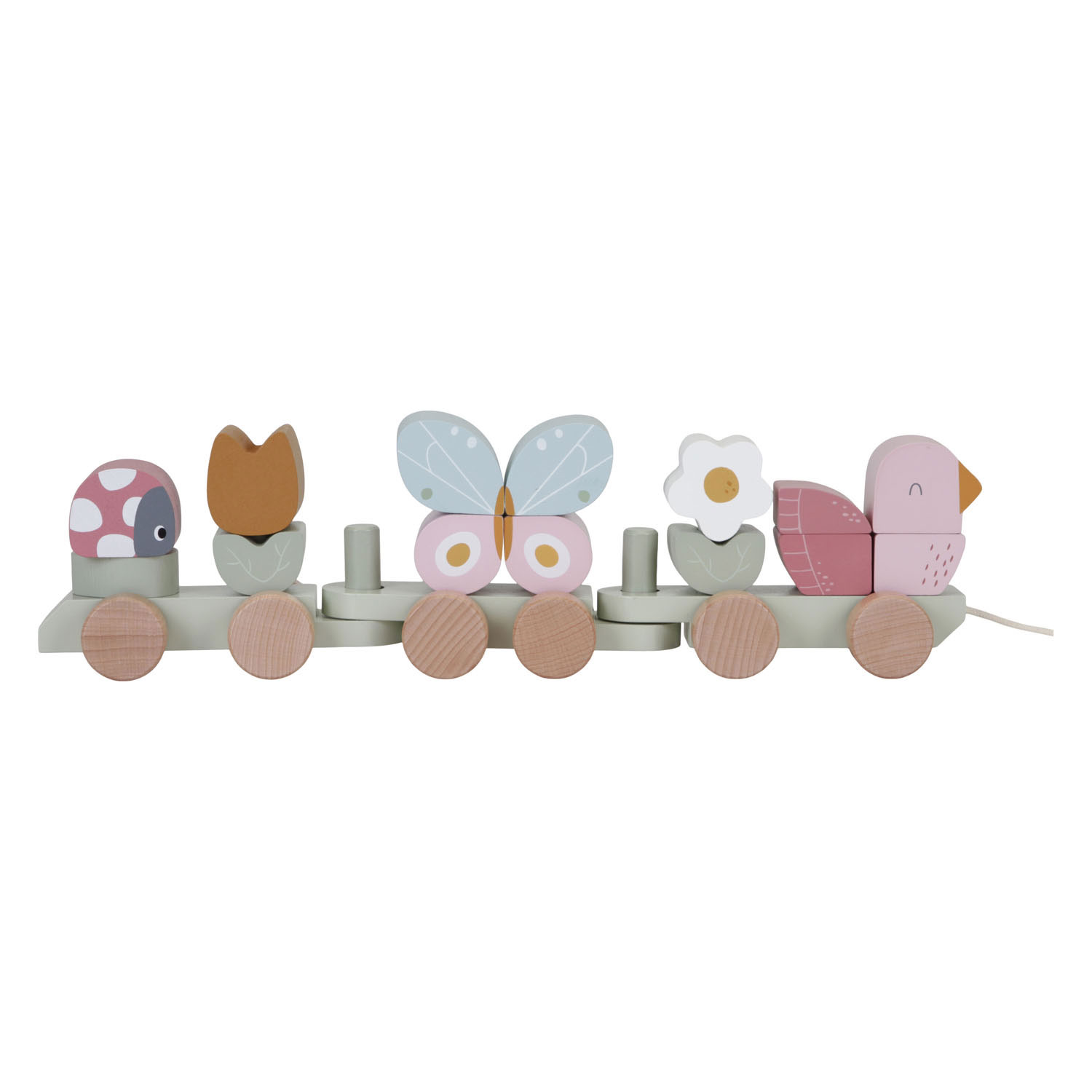 Little Dutch Houten Blokkentrein Flowers & Butterflies FSC