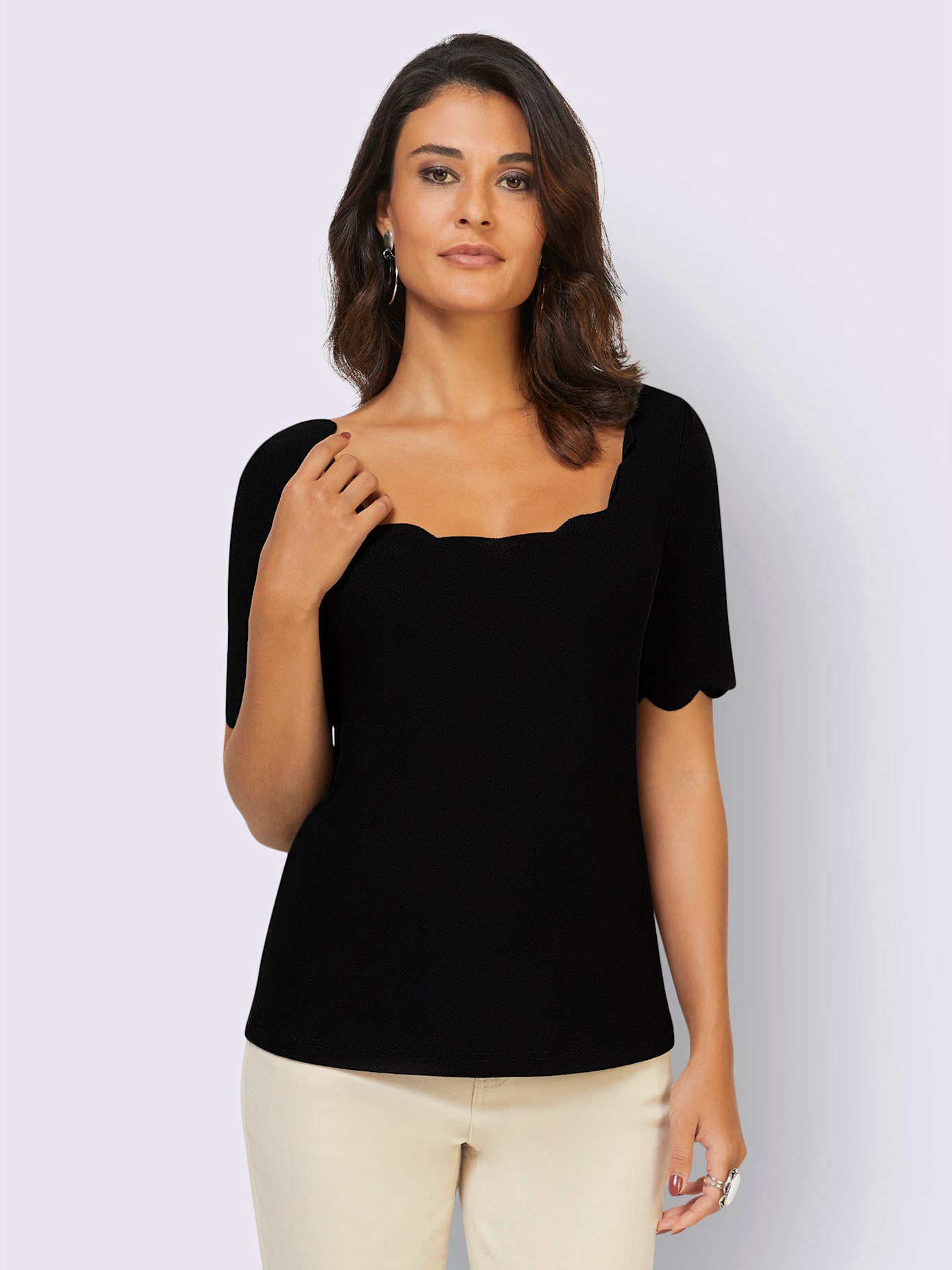 T-shirt bords arrondis féminins
