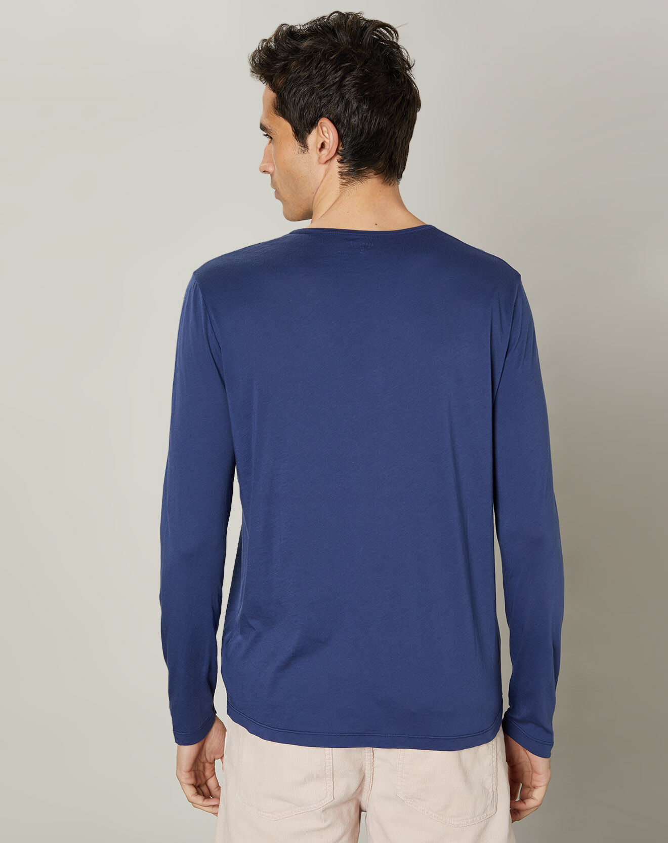 Hartford T-Shirt Light Henley bleu worker