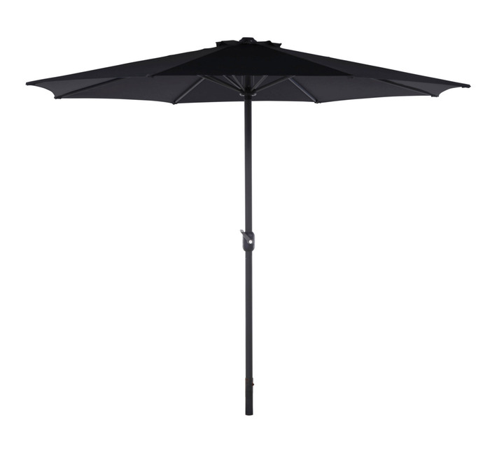 Markedsparasol San Marino Ø300 cm sort m/krank - Sunlife