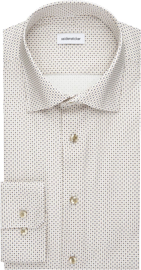 Seidensticker Business Shirt Slim Long sleeve Kent-Collar Print Grey