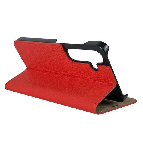 Samsung Galaxy S24  Plus Echtleder Book Case Tasche Flip Cover Hand Made (MARCS24P-M04) - Rot