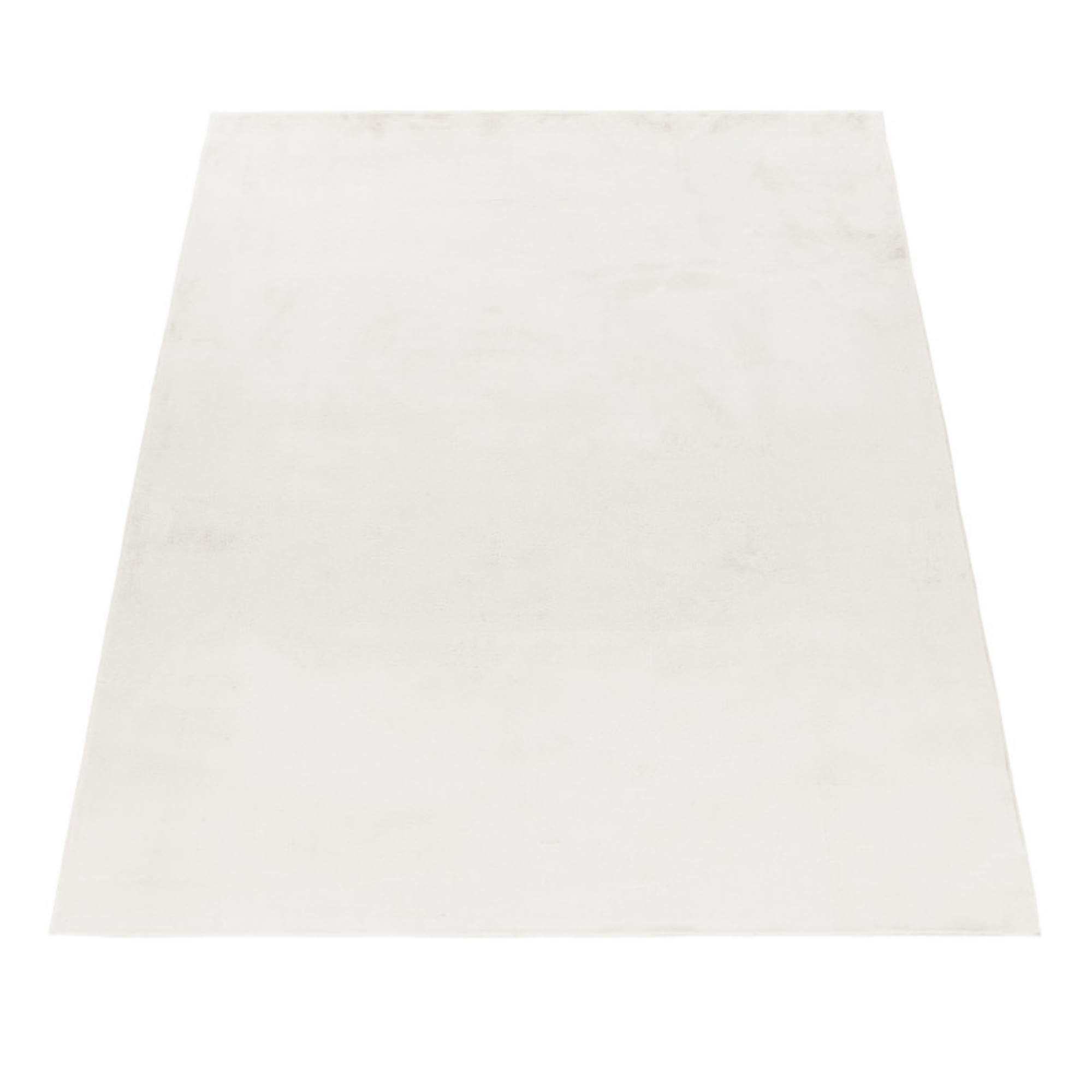 Weicher Hochflor Teppich Wohnzimmer Einfarbig, Felloptik, Flauschig, Rutschfest,