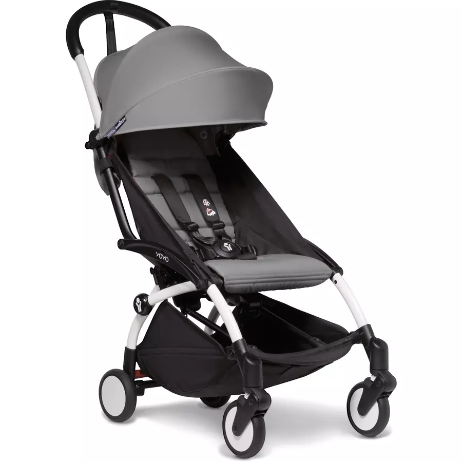 BABYZEN Kinderwagen YOYO2 6+ White mit Textilset Grey