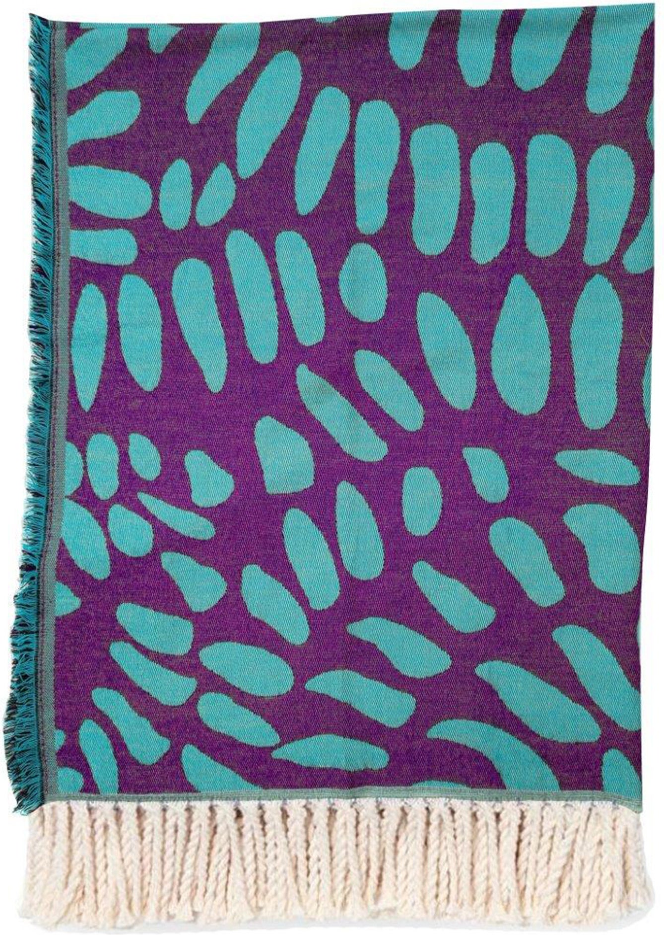 Dutch Decor plaid Azura blauw / paars 130 x 170 cm