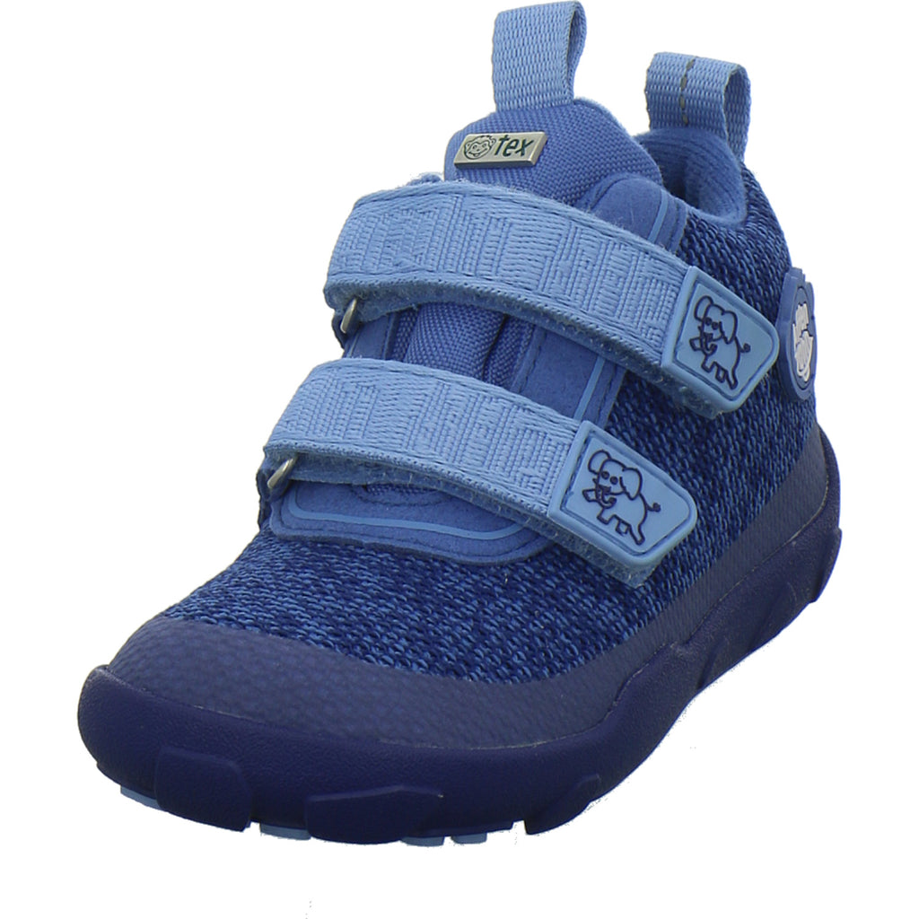 Affenzahn Stiefel ungefüttert Jungen Knit Happy Blau-kombi