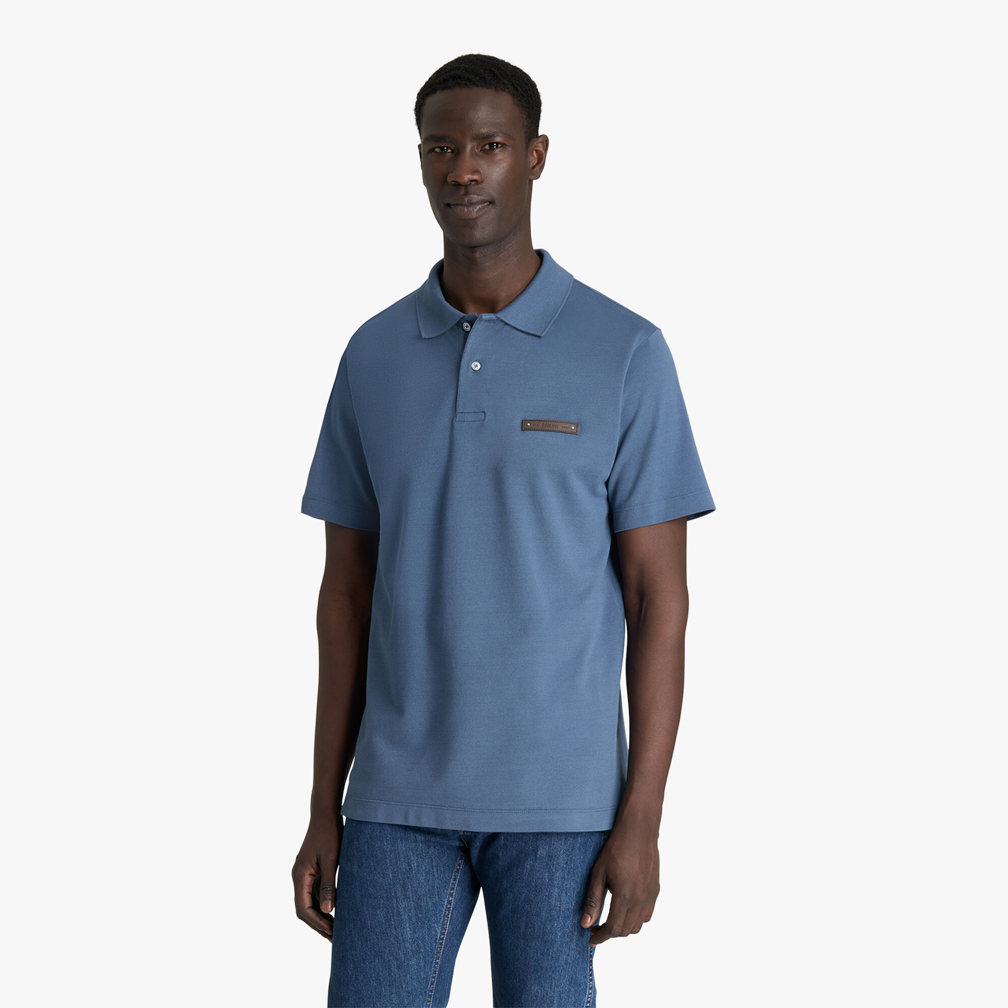 Polo Pique Avec Detail En Cuir