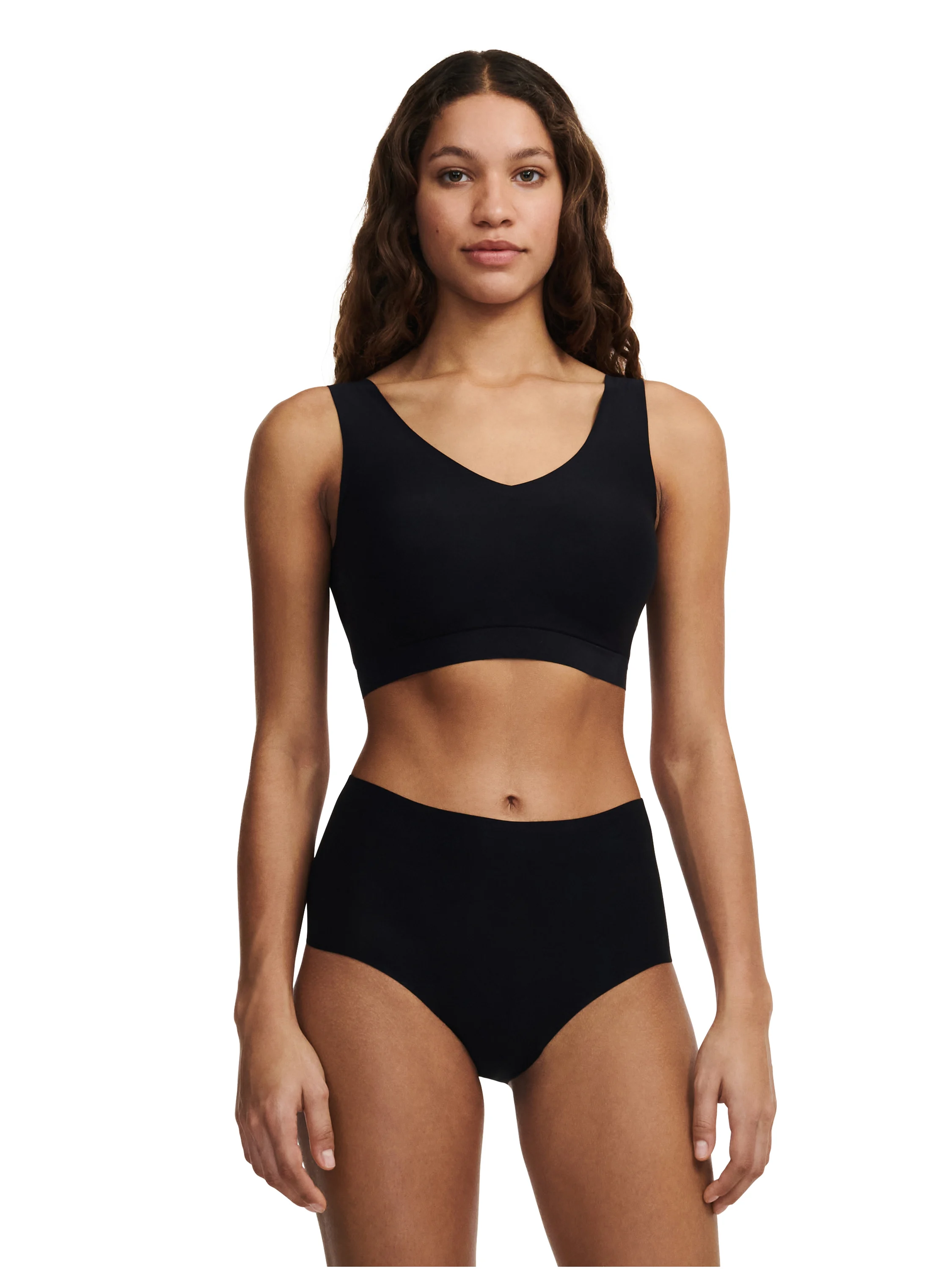 SOFTSTRETCH - Brassière coques v neck | Noir