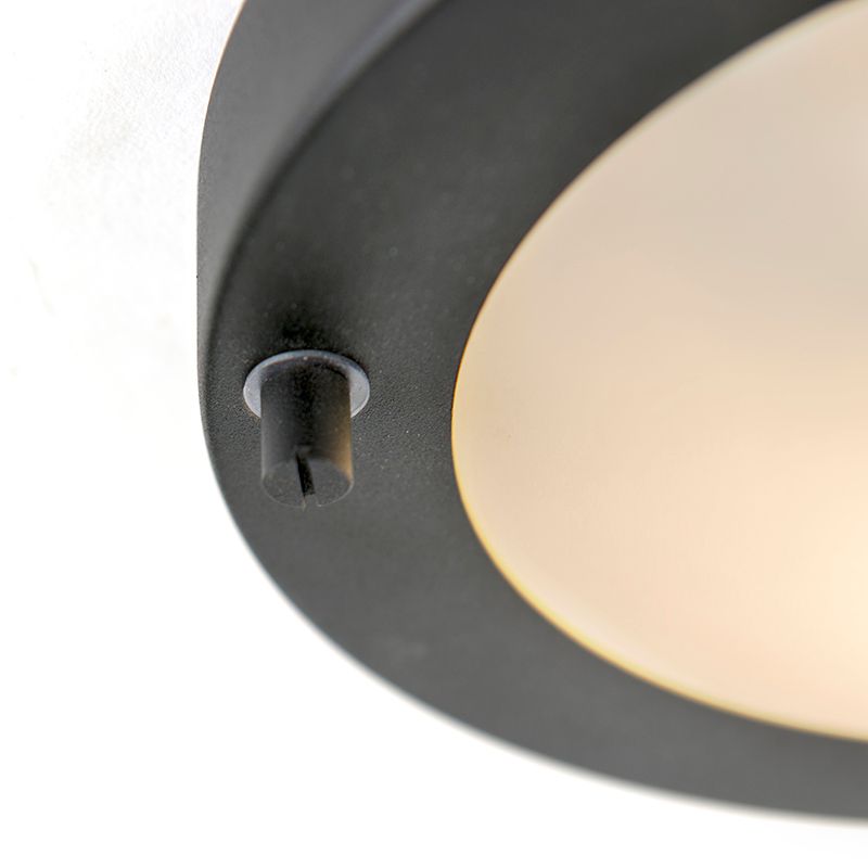 Moderne plafonnière zwart 18 cm IP44 - Yuma