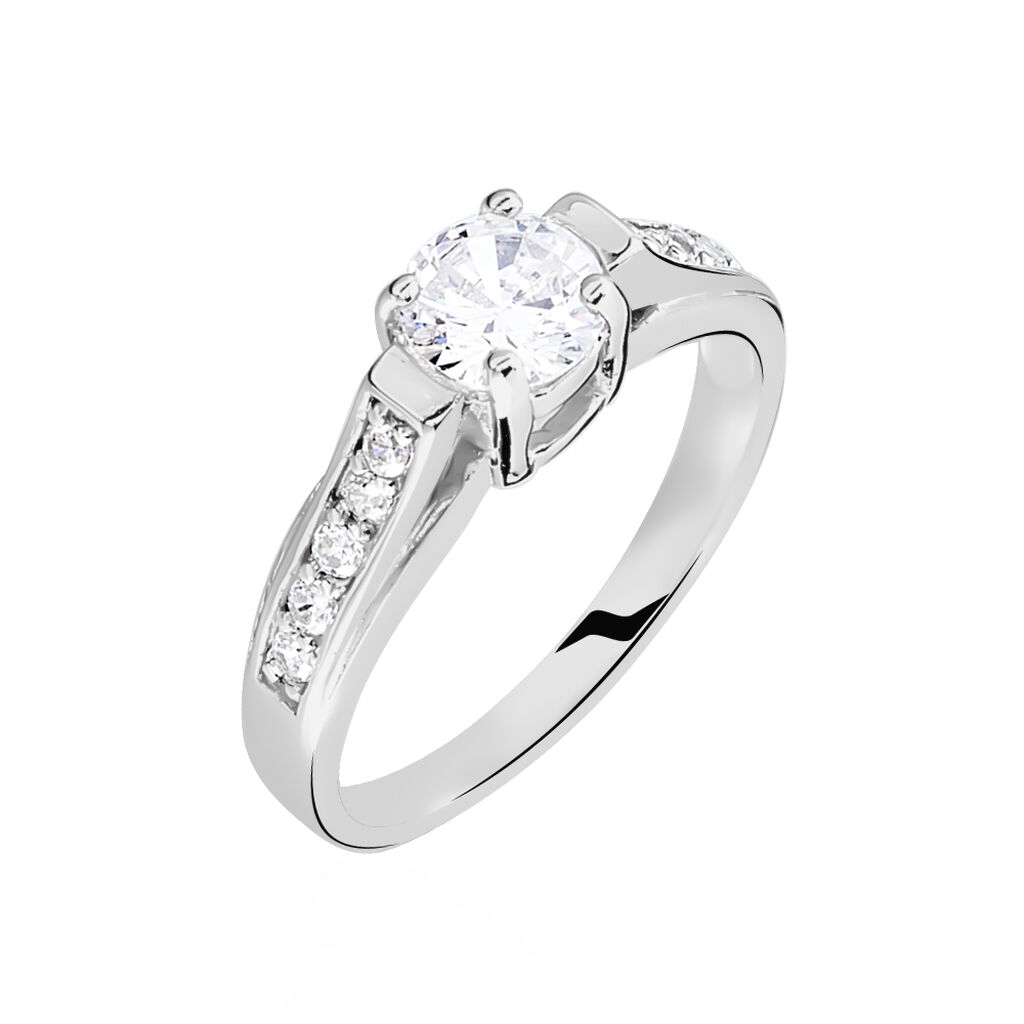 Bague Solitaire Mady Argent Blanc Oxyde De Zirconium