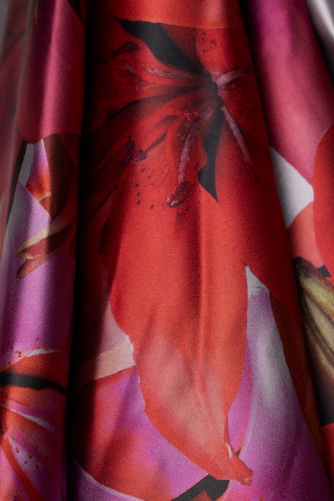 Abendkleid, Bordüre, A-Linie, V-Ausschnitt, ärmellos